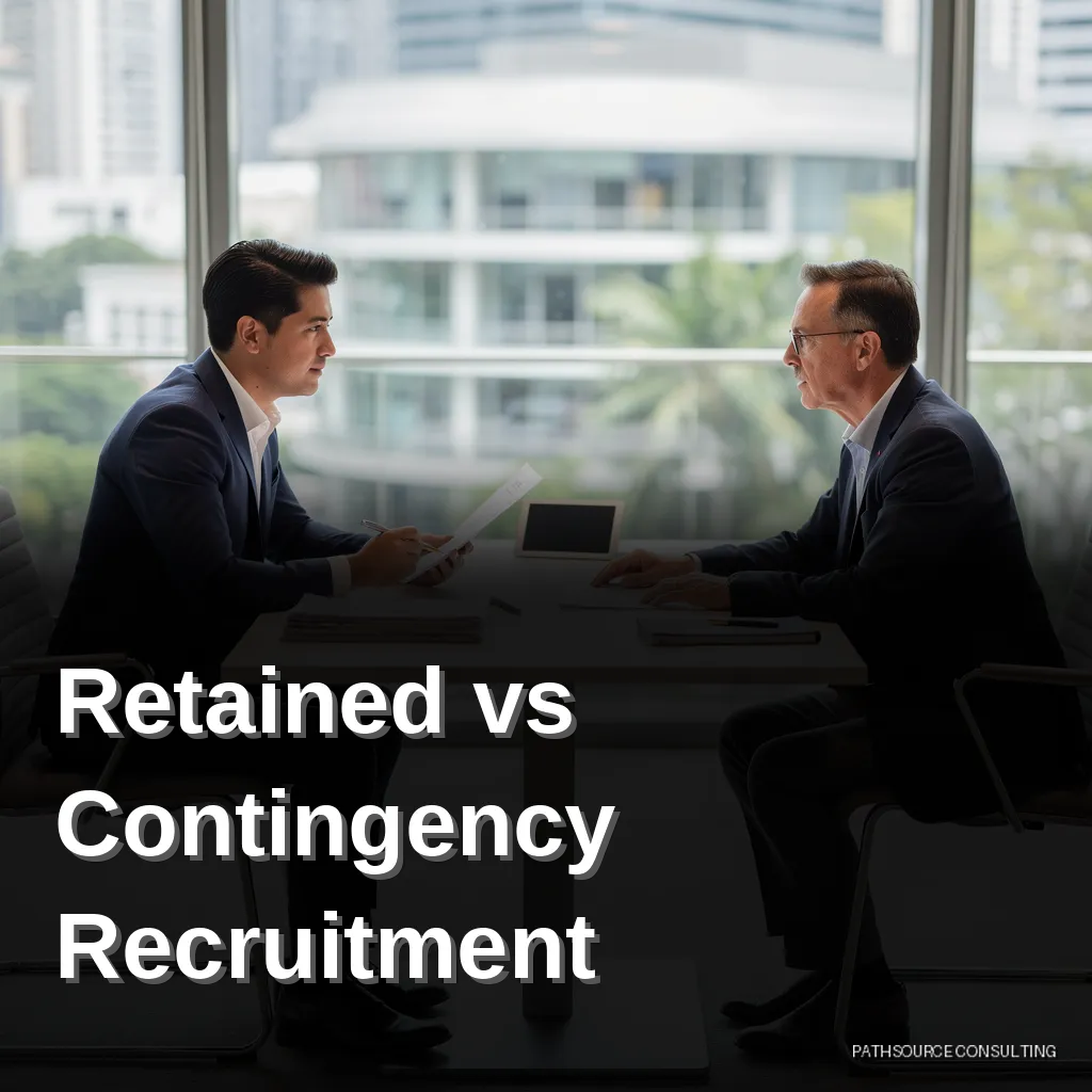 Recruitment consultant and hiring manager reviewing candidate notes at a desk