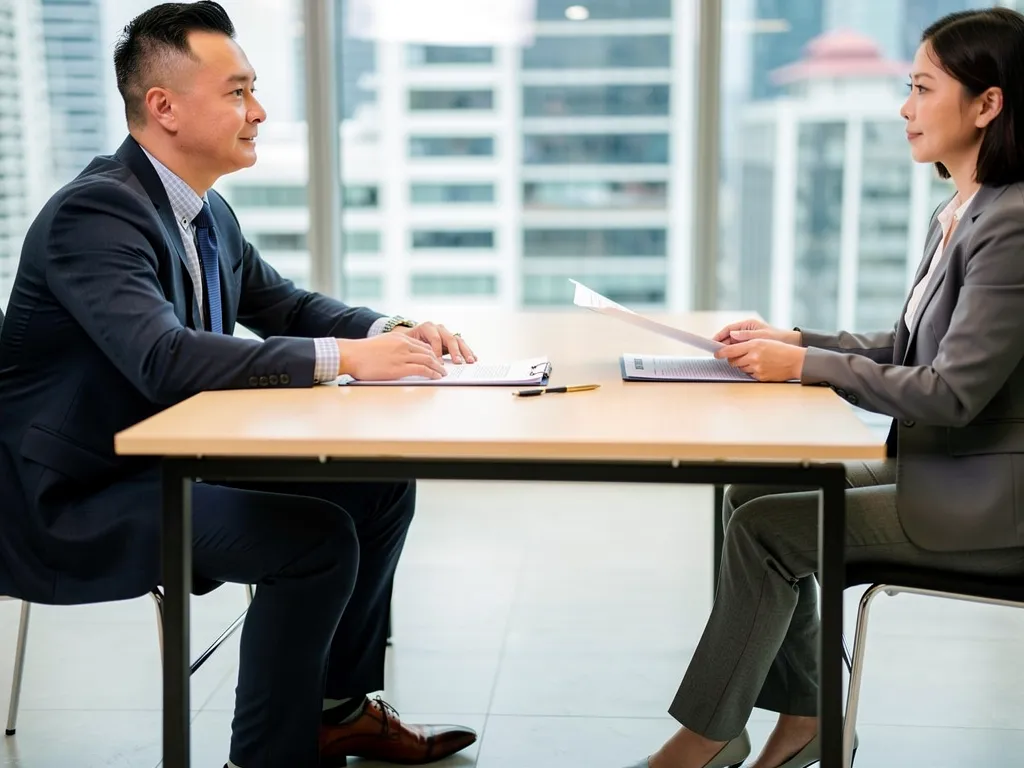 Recruiter and hiring manager reviewing shortlisted candidates in an office meeting